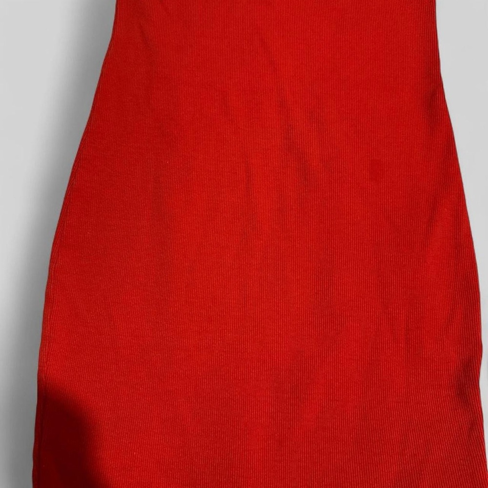 Zara Ribbed Button-Front Tank Top - Red - Picture 5 of 6
